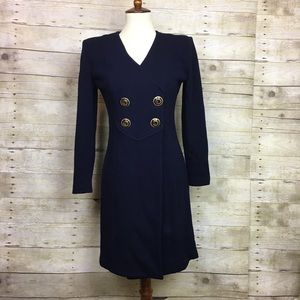 St. John Collection Navy Knit Blazer Sweater Dress
